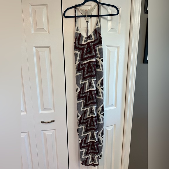 FREE PEOPLE | Women’s Size 4 Serves You Right Printed Black Maxi Dress - Picture 4 of 7